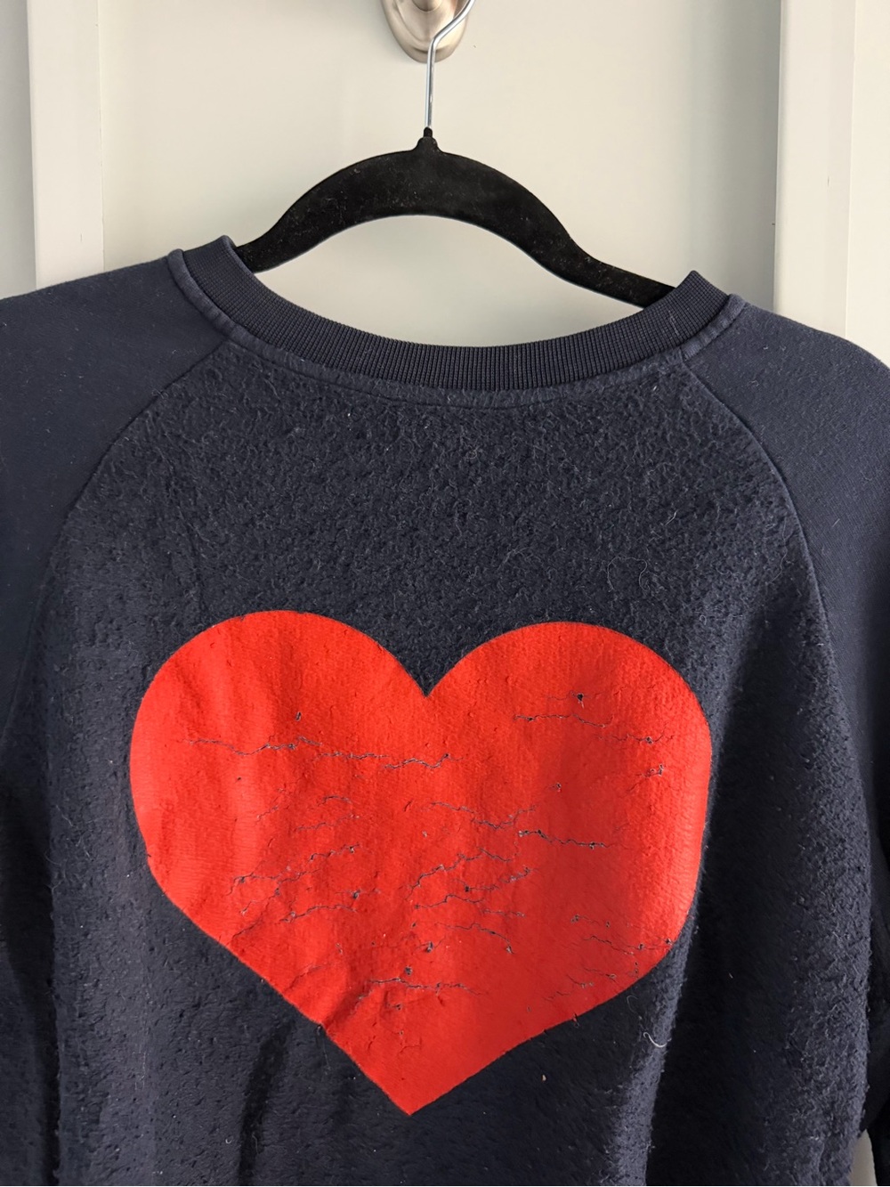 MSGM Italy #love Red Graphic Heart Sweatshirt Navy XS - Picture 4 of 11